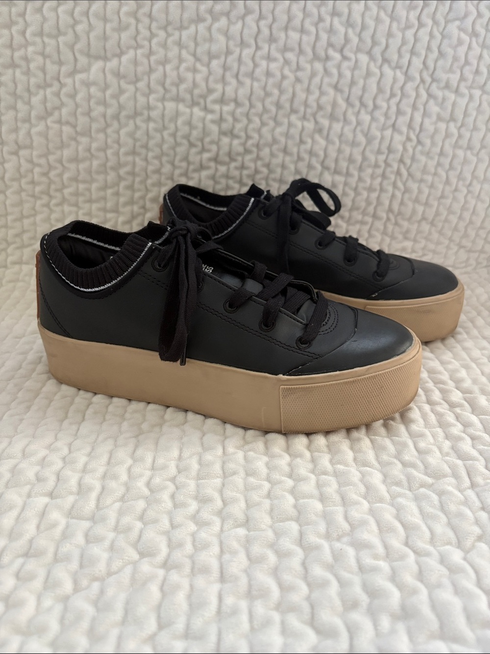 Adidas Karlie Kloss XX92 Black Vegan Leather Gum Sole Platform Sneakers